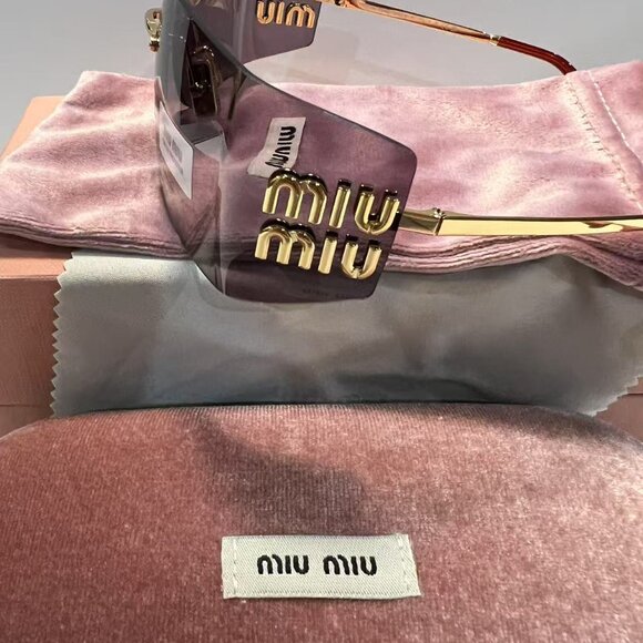 ✨ NEW MIU MIU MU54YS Gold & Lavender Sunglasses ✨ Full Set · Authentic Luxury main image 7